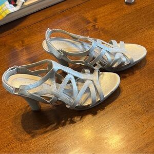 Elegant Silver Strappy Heels